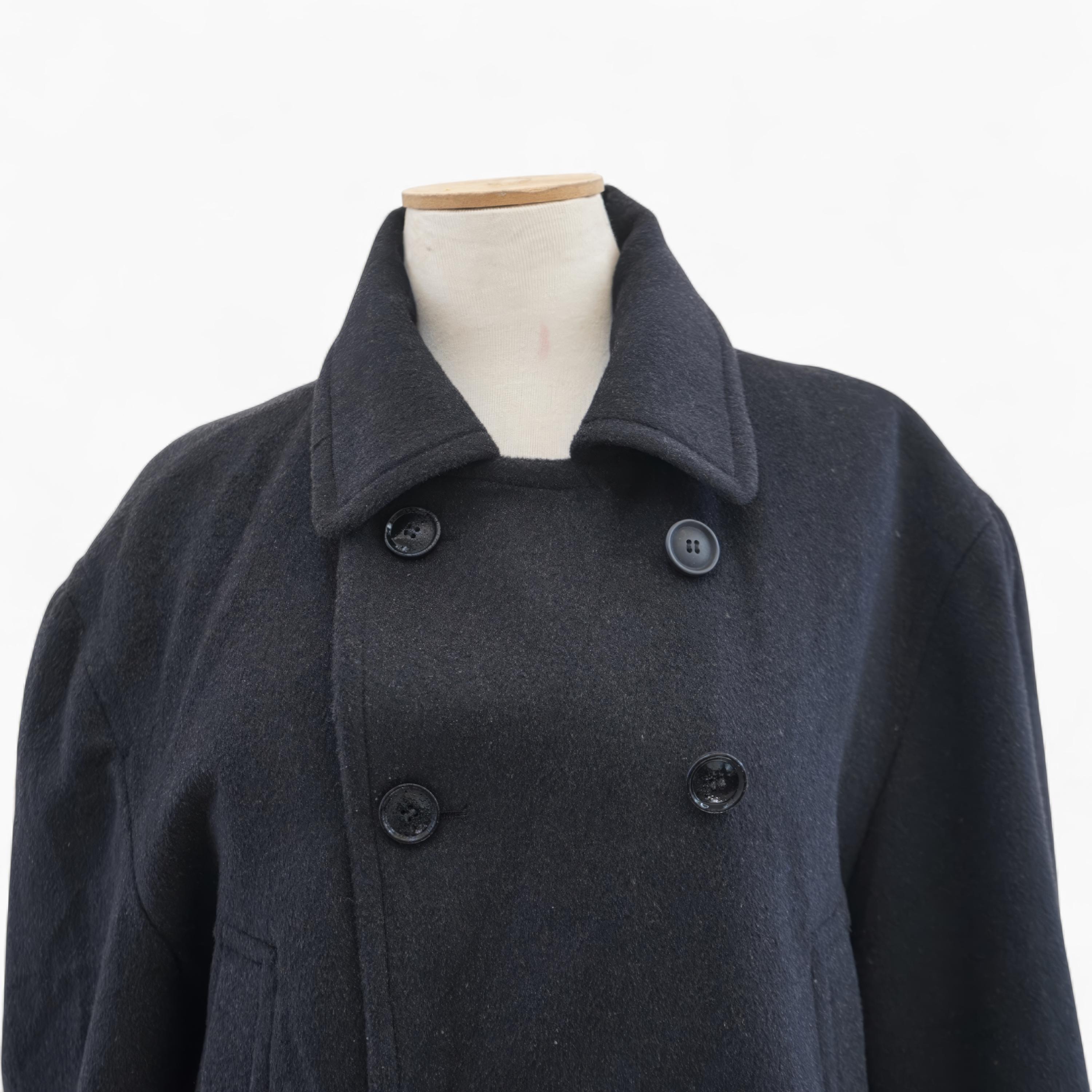 Vintage Giorgio Armani Gray Pure Cashmere Coat, 90's Double