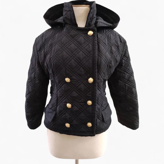 ジャケット・アウター GIANNI VERSACE 1990s Quilted Wool Coat Vintage Gianni Versace Black Black Quilted Jacket – Quilted Medusa