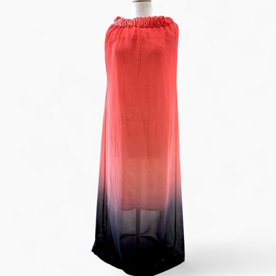 red ombre maxi dress Strapless Ombr Maxi Dress  Black to Red S / Black to Red