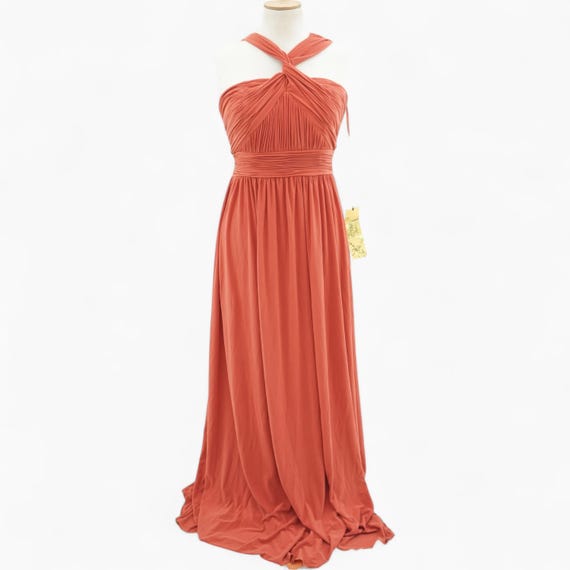 Orange Jersey Maxi dress - Open back dress - Summer dress - Engagement dress - Bridesmaid Dresses - dress For Beach - Gift For Her