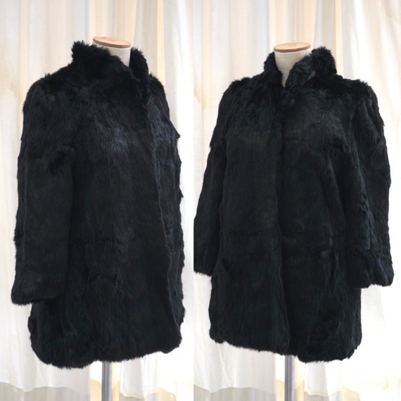 Real Fur Coat Black Jacket Winter Season Autumn F… - image 1
