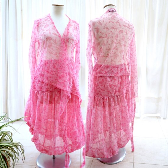 Women Matching 2 Piece Set in Pink Shirt and Skirt Set See Through Vacation Outfit Holiday Dress Beach Clothing Festival Boho Clothes Etsy Canada