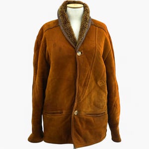 90s shearling coat unisex Real leather sheepskin lambskin sherpa coat shearling lamb leather coat, bomber jacket,  genuine fur coat, gift