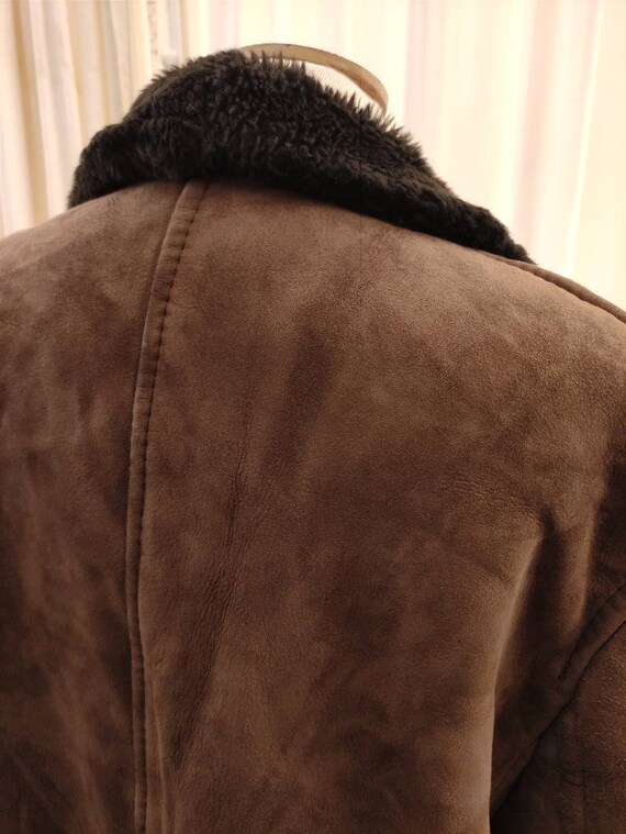 Brown Vintage Shearling Coat. Double Breasted Shearling   Etsy
