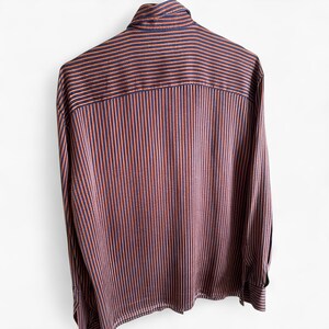 Escada Vintage sidenskjorta 90-tal | Randig 80-talstopp i ren siden | Lyxig designerblus | Preppy långärmad topp | Vintagekläder, present till henne bild 4
