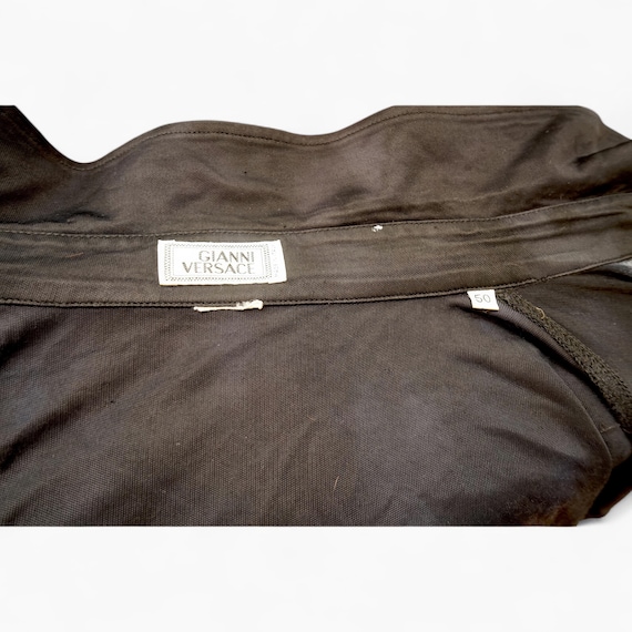 Rare Gianni versace Flame Shirt – Black Slim‑fit Jersey Designer