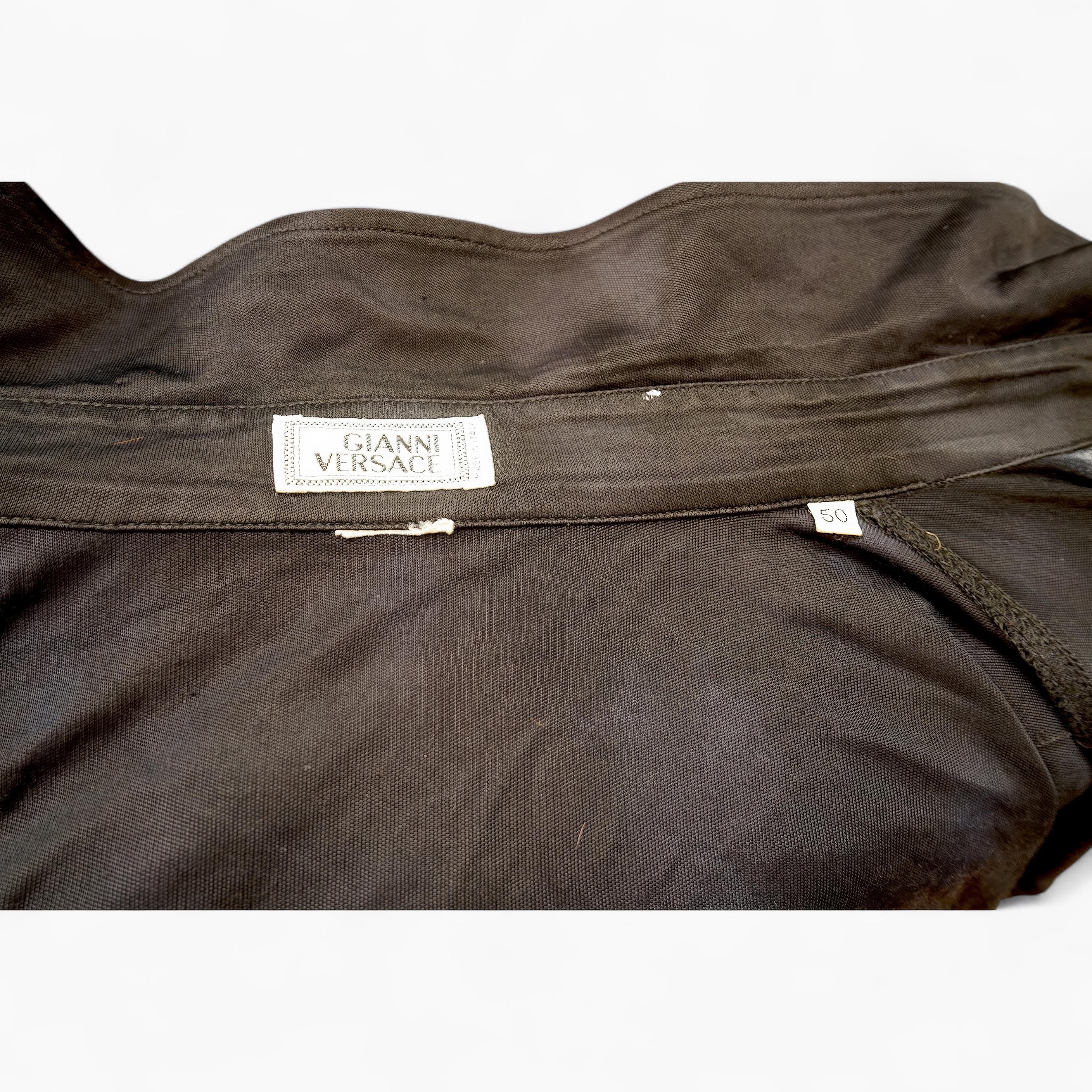 Rare Gianni versace Flame Shirt – Black Slim‑fit Jersey Designer