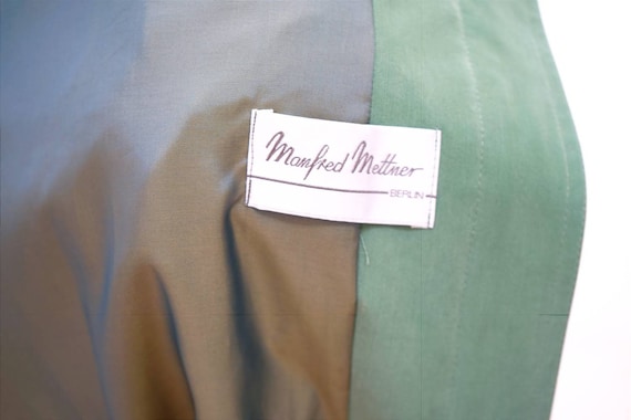 Vintage Women 80's Coat. Trench Mac Jacket Green-… - image 9