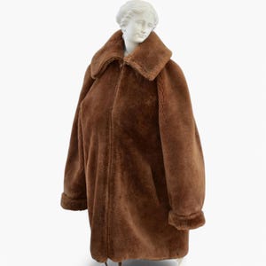 Women Zip up Teddy Midi Coat, Oversize Shearling Fur Winter Coat, Christmas Coat, Women Warm Overcoat, Gift For Women, Long Teddy Jacket