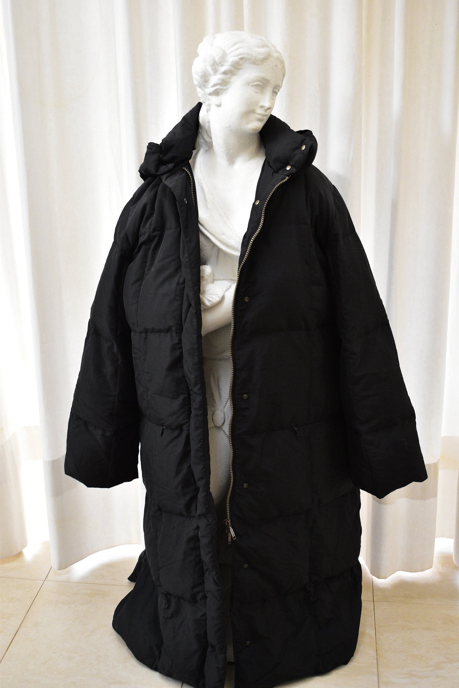 Max Mara Weekend Black Long Puffer Jacket. Oversized Parka | Etsy