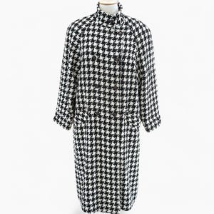 Abrigo de pata de gallo. Abrigo de pata de gallo para mujer, abrigo de invierno de moda, abrigo largo tipo capa, abrigo de mujer, abrigo blanco y negro, abrigo vintage de gran tamaño