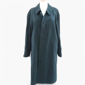 Petrol Long Wool Coat, Minimalist Winter Peacoat. Elegant Wool Jacket, Collared Coat, Warm Winter Coat, Green Coat, Men&#39;s Virgin Wool Coat.