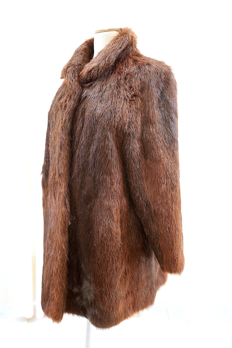 Giacca Donna In Ecopelle Con Pelliccia - Cappotto Corto Invernale Vintage Con Zip - Foto 3