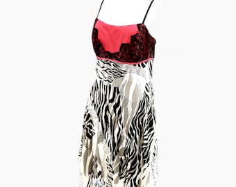 black and red zebra print dress Beyza Halter Mini Dress in Zebra Print Red , Halter Neck
