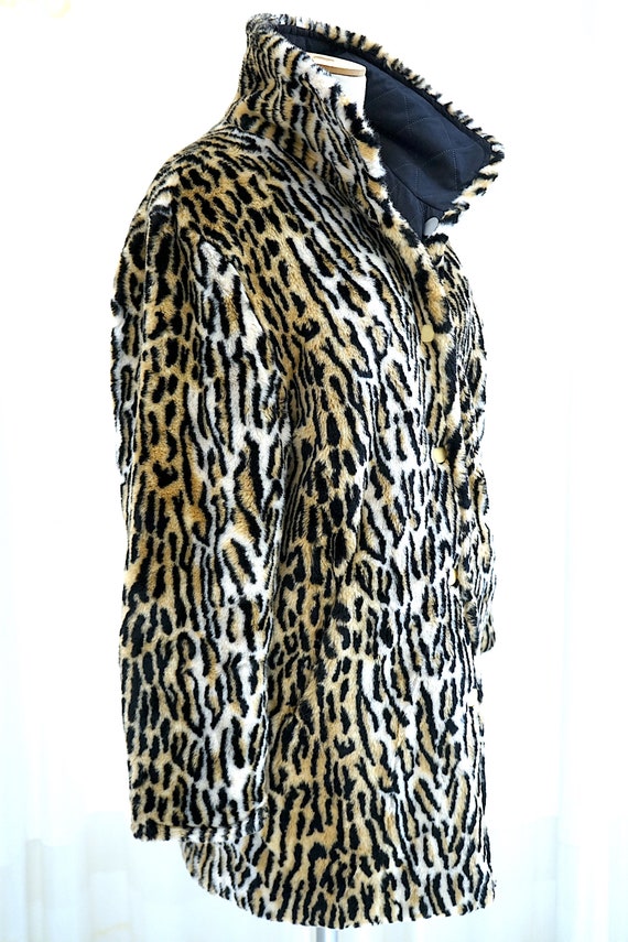 Vintage faux leopard fur. Animal print winter coa… - image 3
