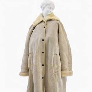 80&#39;s Vintage shearling coat Real leather sheepskin lambskin sherpa coat shearling lamb leather coat, bomber jacket,  genuine fur coat,
