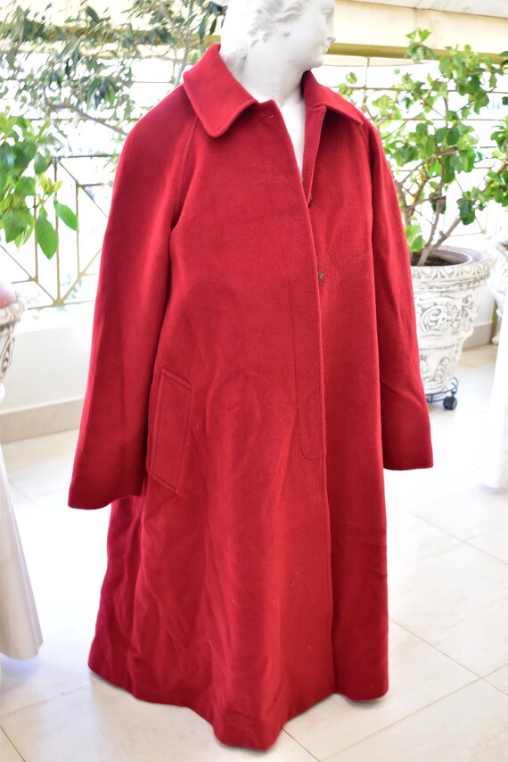 Manteau long d hiver rouge passion Designer. Pardessus femme chaud et elegant. Vetements d exterieur chics. Manteau retro pour femme en laine et en cachemire. Manteau romantique Etsy France