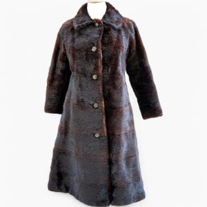 Women&#39;s Brown Fur Coat, Vintage 80s Chic Soft Warm Long Coat / Vintage Fur Coat Penny Lane Princess Coat / Rockstar Large Lapel Collar Coat