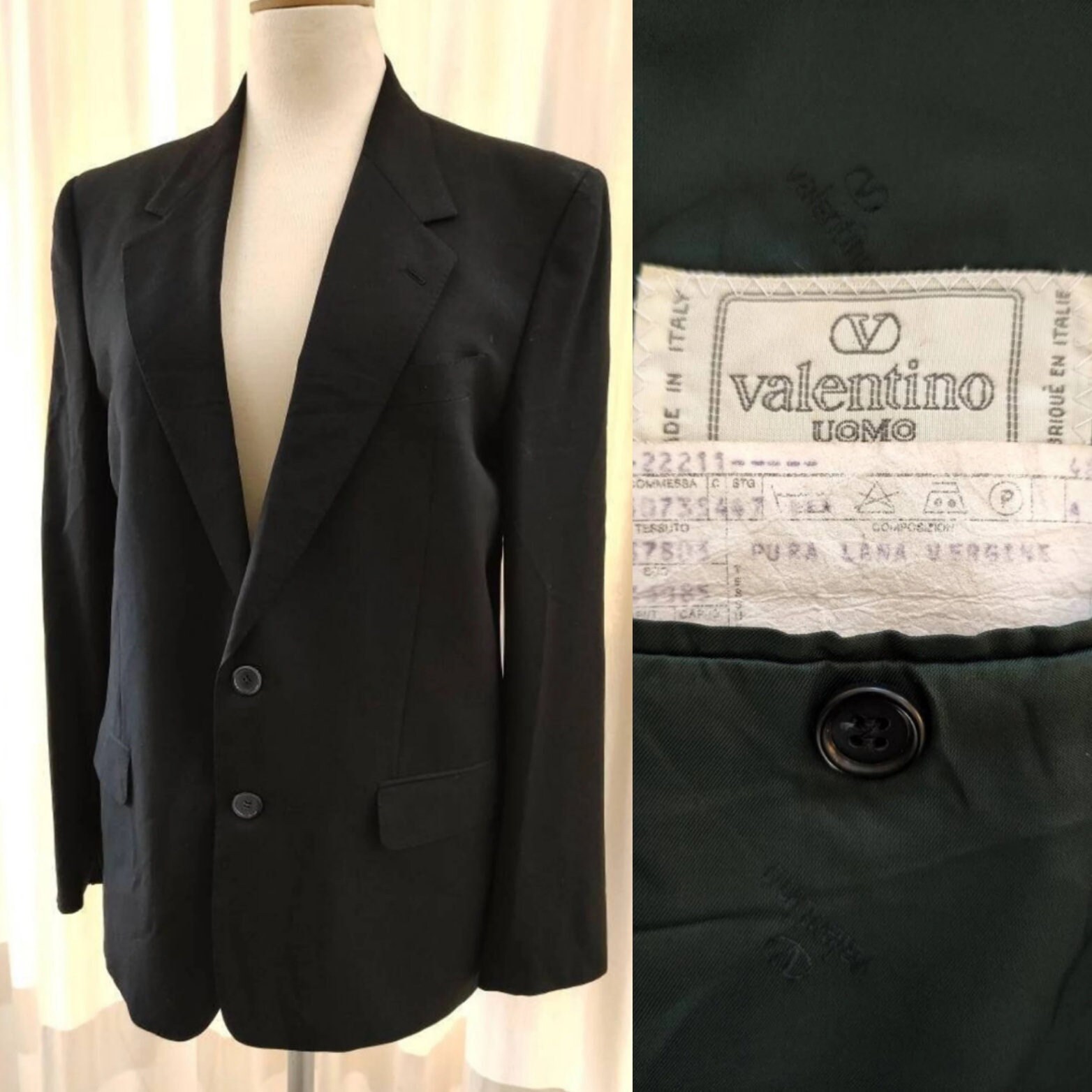 VALENTINO - Y2k Black Valentino Suit Jacket. Vintage VALENTINO - Y2k Black Valentino Suit Jacket. Vintage