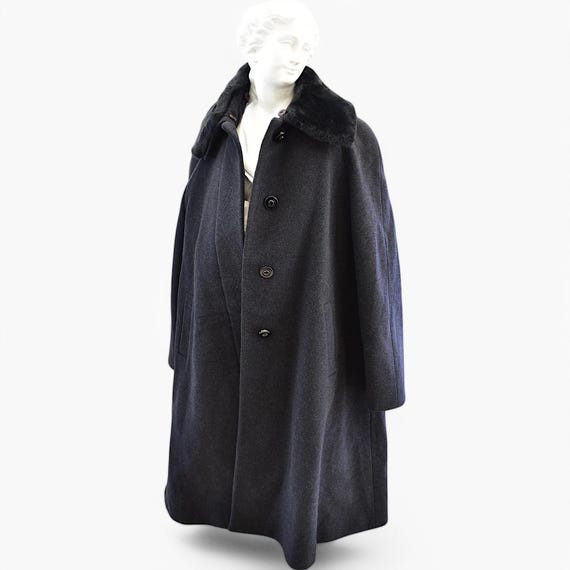 90's Vintage Dark Gray Maxi Wool Coat Online Vintage Store