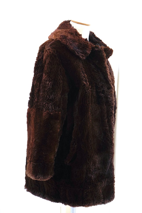 Vintage Brown Real Fur Coat. Long Teddy Jacket. O… - image 5