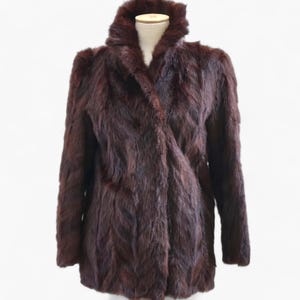 1940s 1950s Swing Red Fur. Women&#39;s Natural Fur Coat. Vintage Fur Jacket, Minimalist Winter Coats, Fur cape, Fur stroller.