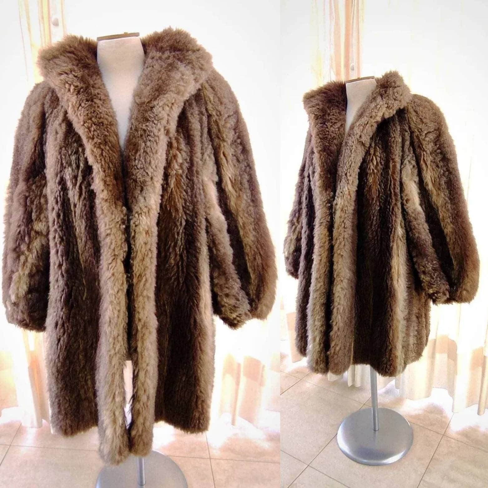 vintage eco fur coat