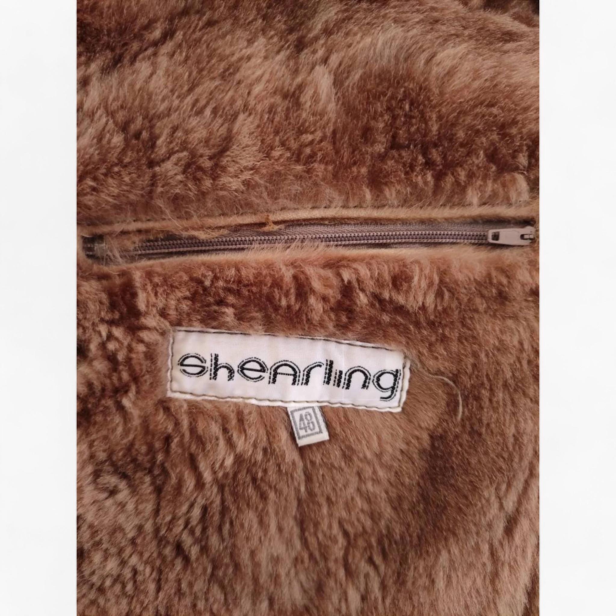 Umberto Olivieri 90's Unisex Beige Shearling Coat. Vintage Boho