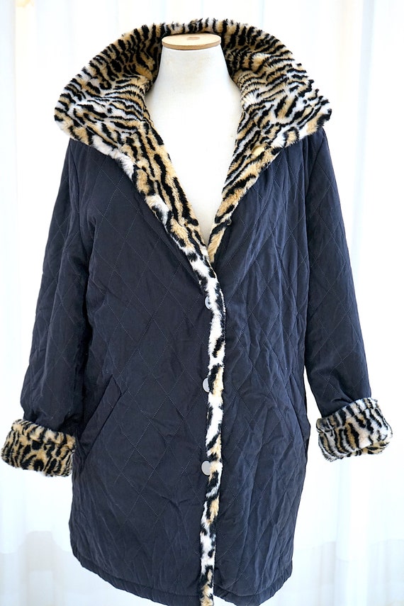 Vintage faux leopard fur. Animal print winter coa… - image 7