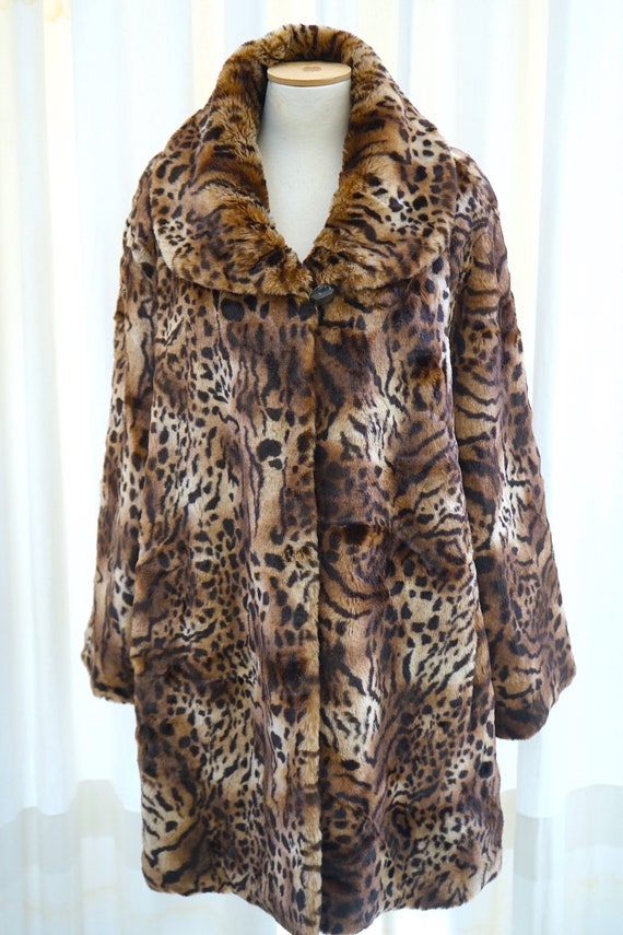 Vintage jas luipaard jas jaren faux jas - Etsy