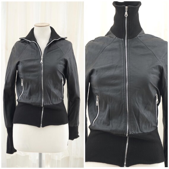 Y2k Black Leather Jacket. Genuine Leather Black Coat. Leather Suit 