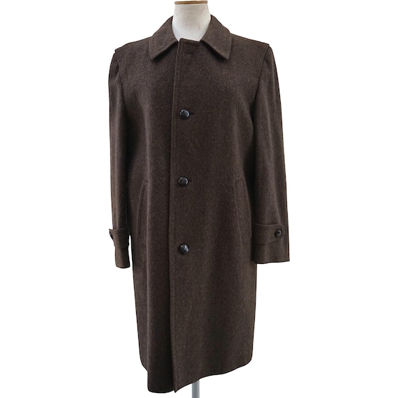 Vintage Austrian Loden wool coat men, Lodenmantel aus Österreich brown overcoat, size 50, classic alpine winter overcoat