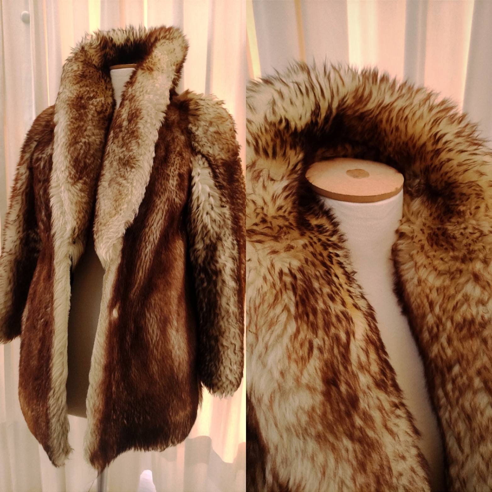 80s us vintage eco fur coat. - 毛皮/ファーコート