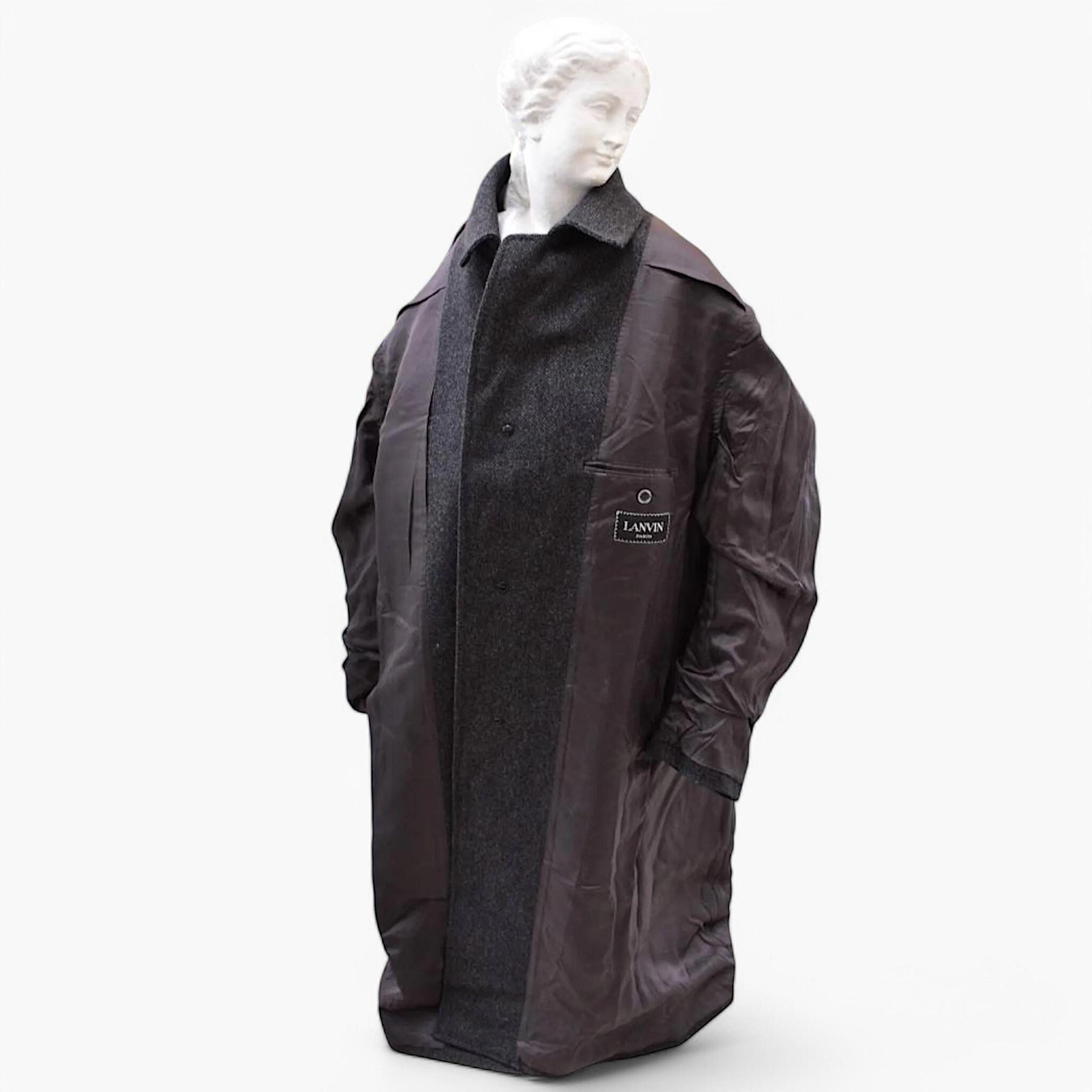 Vintage Lanvin Herringbone Trench Coat, Long Raglan Coat Men. Wool Overcoat, Warm Lined Winter Overcoat, Oversized Single Breasted Coat. - Etsy Vintage Lanvin Herringbone Trench Coat, Long Raglan Coat Men. Wool Overcoat, Warm Lined Winter Overcoat, Oversized Single Breasted Coat. - Etsy