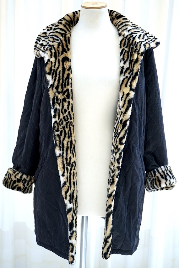 Vintage faux leopard fur. Animal print winter coa… - image 6