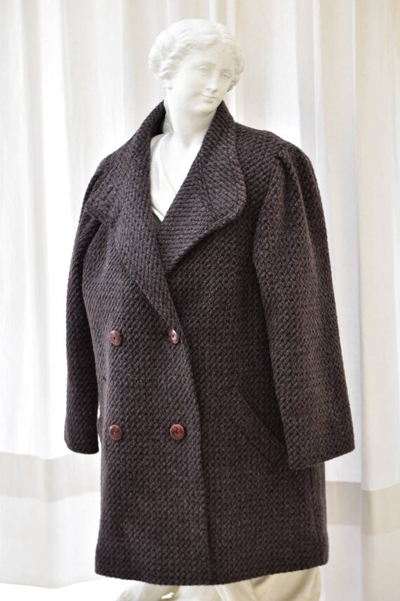 Buy Vintage Luxurious Alpaca Coat. Wool Coat Brown Colour Double