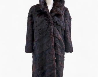 トップス shebang black real Rabbit fur long coat Buy Online Black Real Rabbit Fur Coat - Sherrill & Bros – Sherrill
