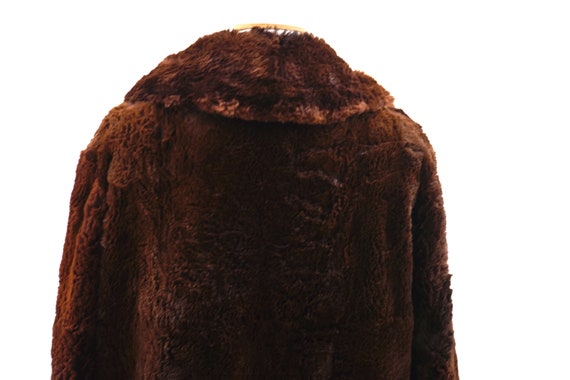Vintage Brown Real Fur Coat. Long Teddy Jacket. O… - image 7