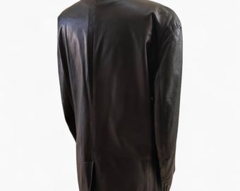 Salvatore Ferragamo Black Leather Jacket Men's Vintage Designer