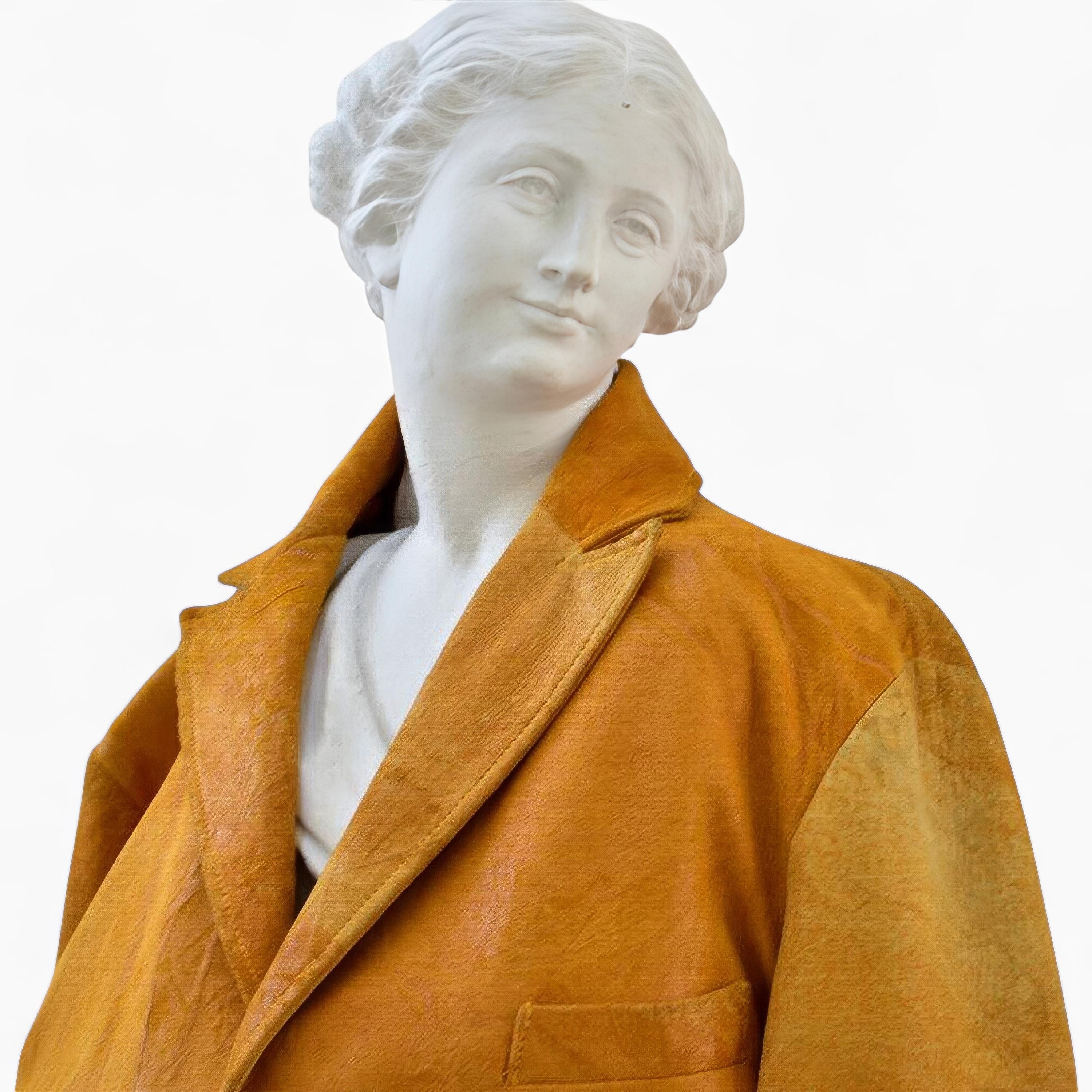 Dolce & Gabbana Orange-yellow Leather Coat | Vintage Italian