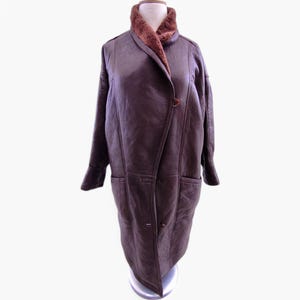 Penny Lane Coat vintage 70&#39;s women shearling sheepskin button up coat boho hippie overcoat y2k style lambskin leather western size large
