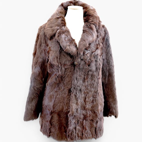 Brown Shearling Coat Women's Real Fur Coat. Fluffy Teddy Coat