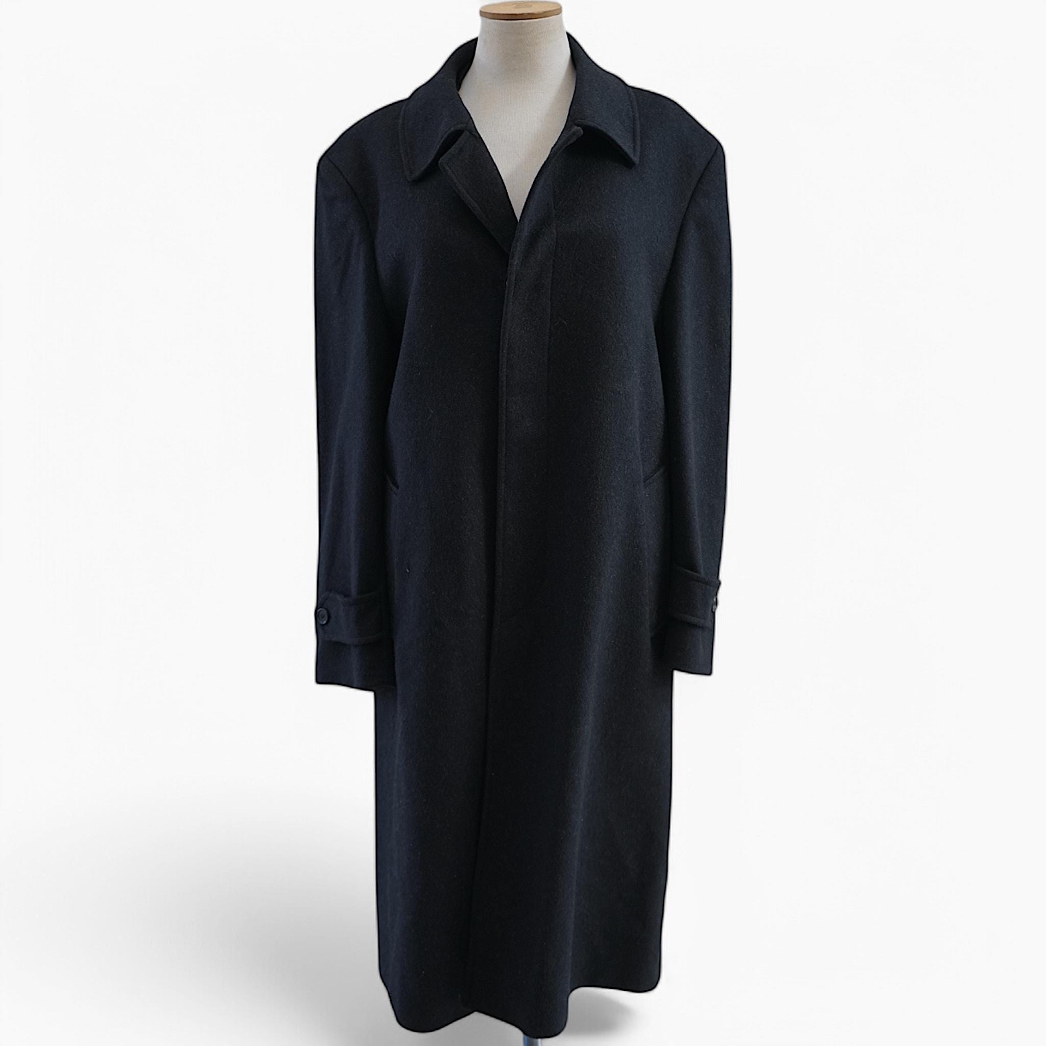 Piemar 1848 grauer Maxi Woll Trenchcoat, Vintage Herren langer