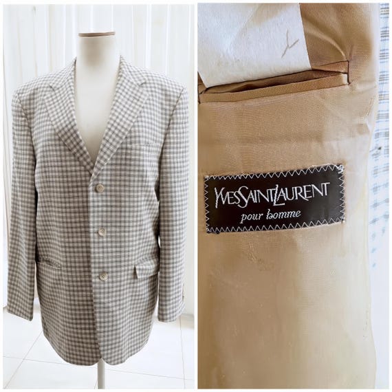 Blazer de lã vintage Yves Saint Laurent. Jaqueta de terno YSL dos