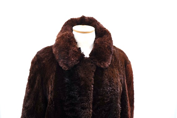 Vintage Brown Real Fur Coat. Long Teddy Jacket. O… - image 3