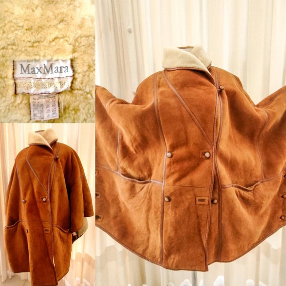 MAX MARA Vintage Sheepskin Cape Jacket 
