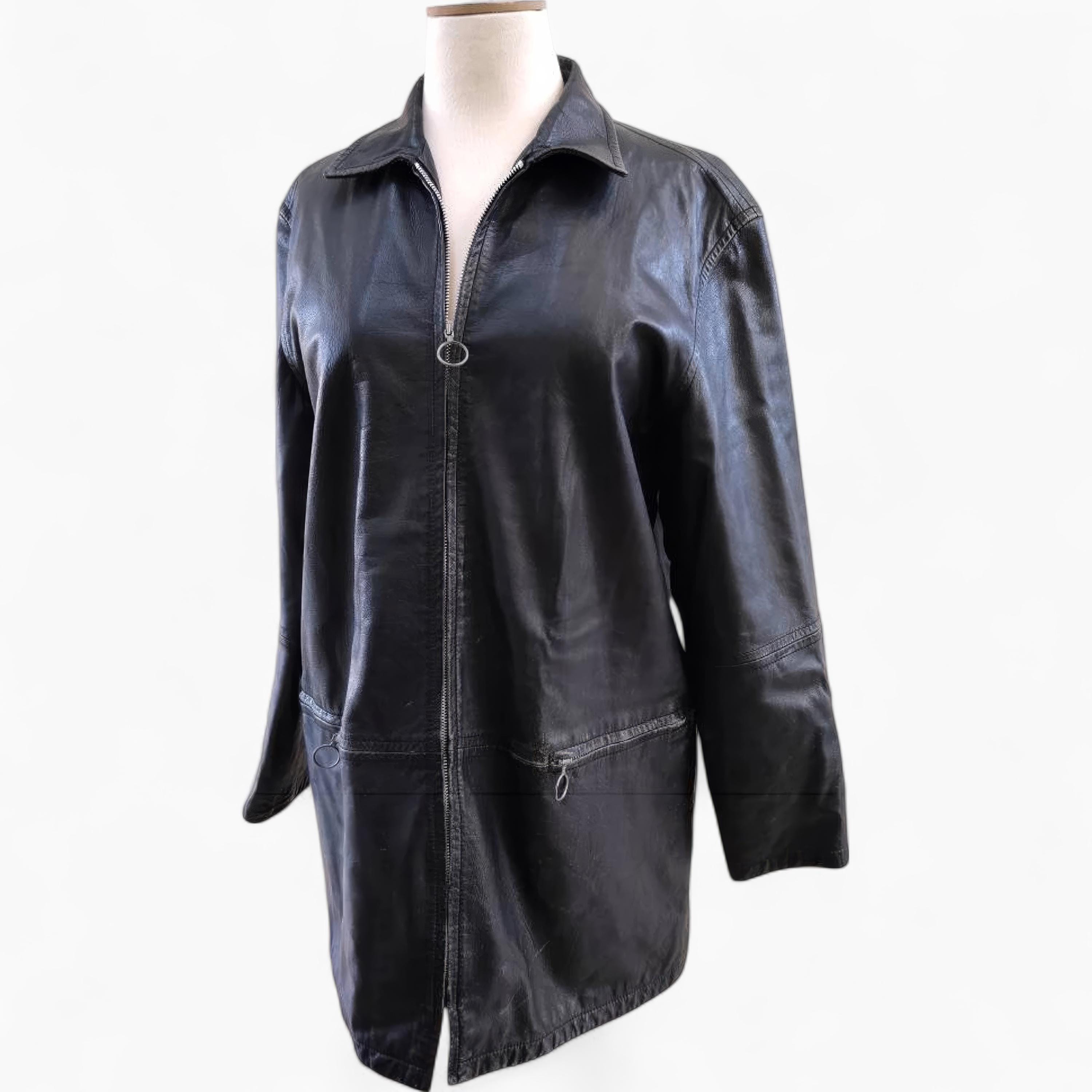 90s ヴィンテージ Max Mara マックスマーラ 牛革 レザーコート 【公式