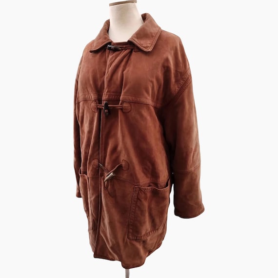 Vintage Duffle Coat. Mens Leatherjacket. Men's Montgomery