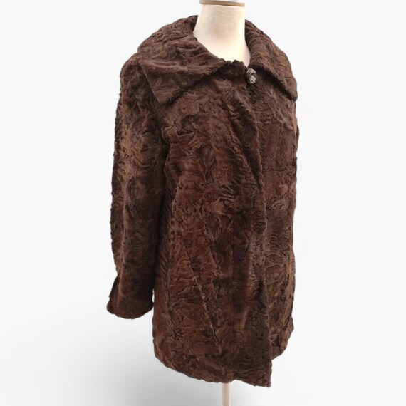 Vintage Astrakhan Fur Coat. Swakara Jacket Persian Lamb Fur