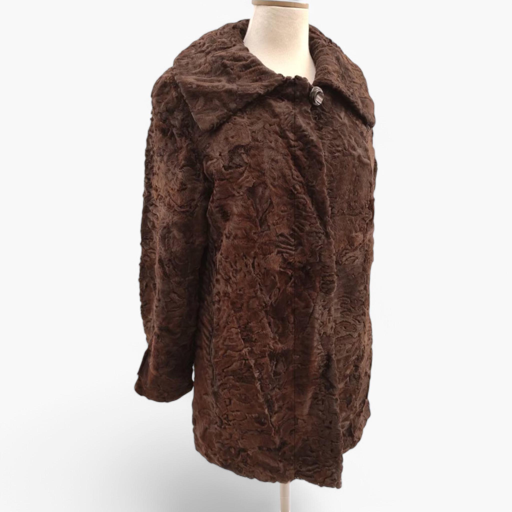 Vintage Astrakhan Fur Coat. Swakara Jacket Persian Lamb Fur